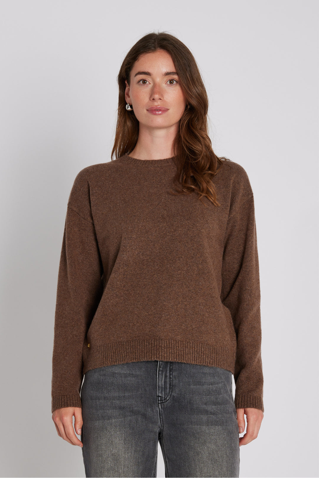 PBO 3429PBOSally knit KNITWEAR, HEAVY 986 Brown mel.