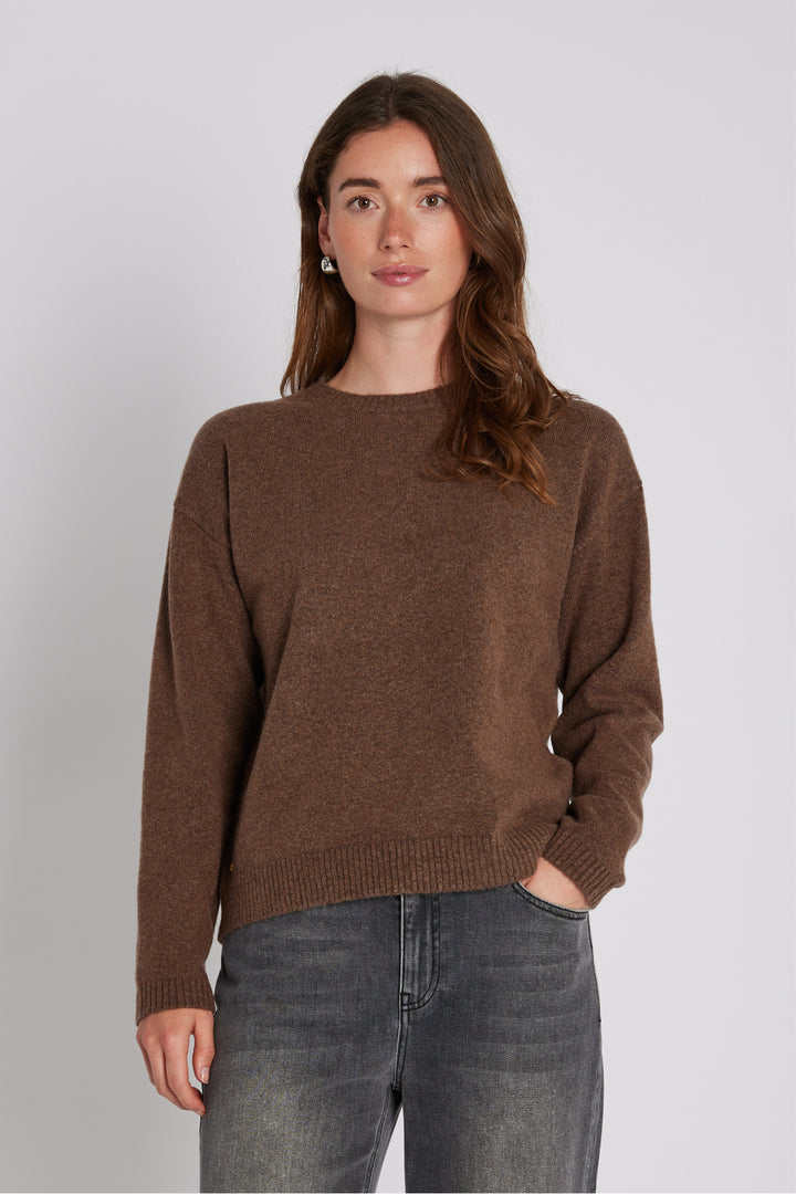 PBO 3429PBOSally knit KNITWEAR, HEAVY 986 Brown mel.