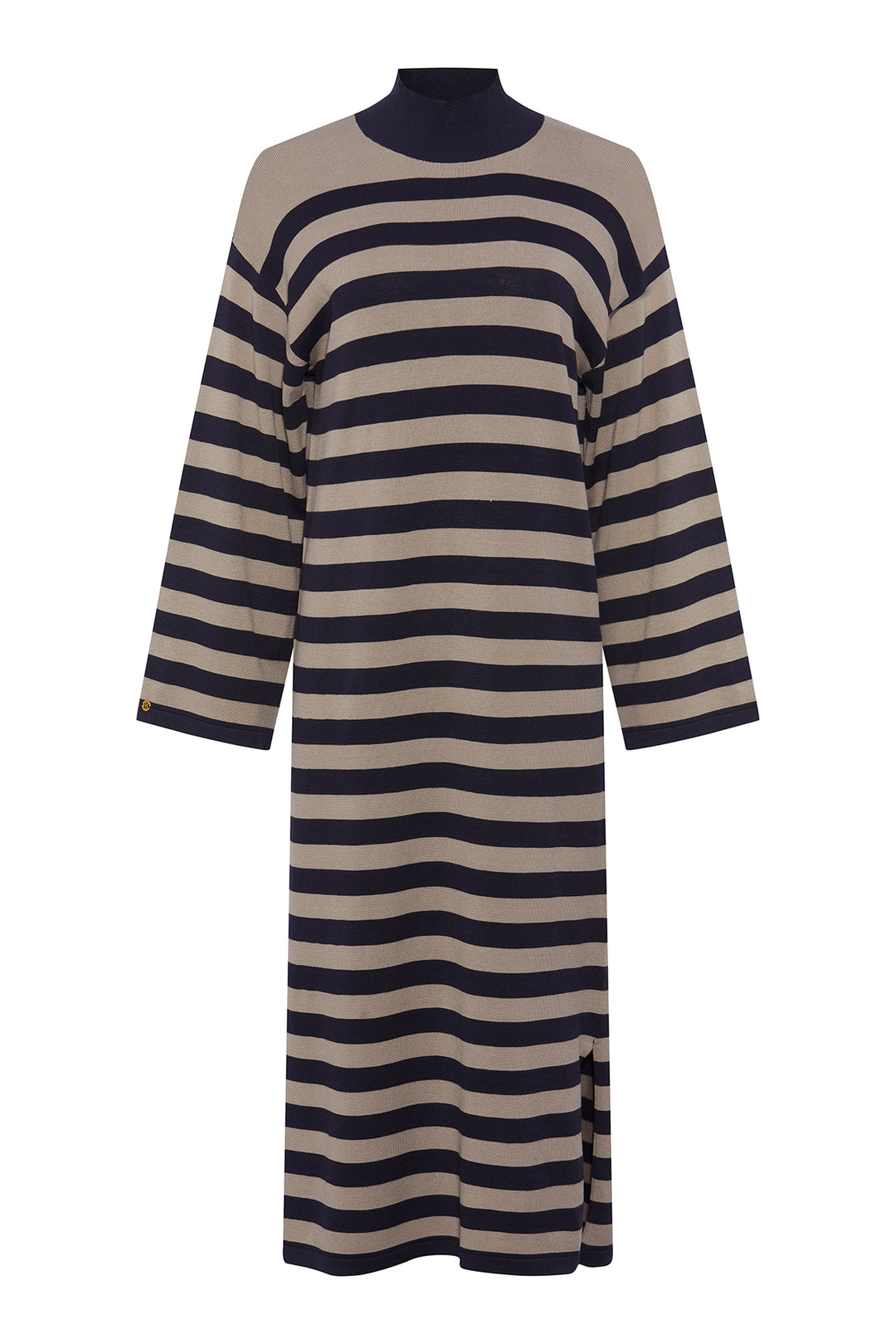 PBO Accept stripe knit dress KNITWEAR, HEAVY 682 Sand/Blue stripe