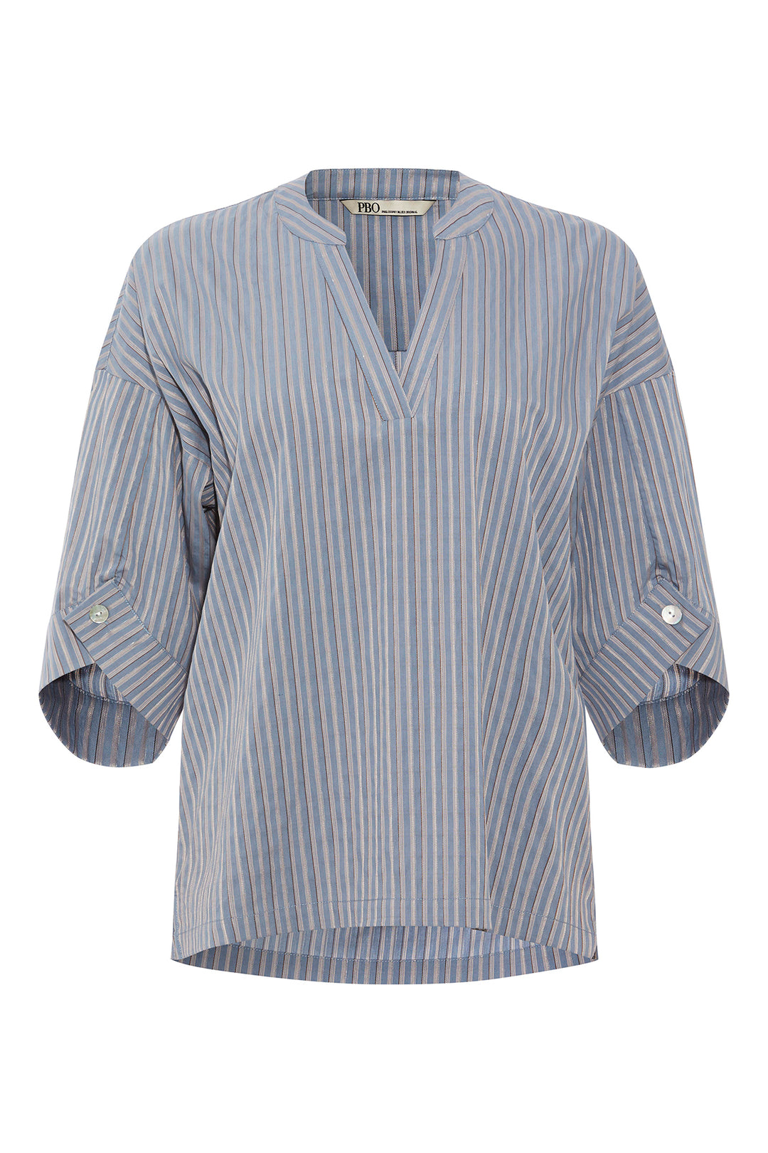 PBO Annamae bluse BLOUSE 682 Sand/Blue stripe