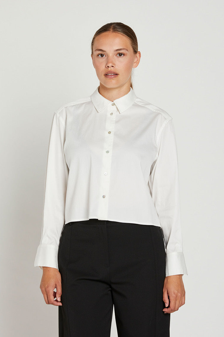 PBO Crop skjorte SHIRTS 01 White