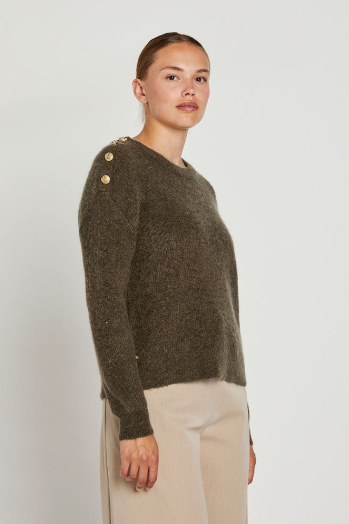 PBO Erida striktrøje KNITWEAR, HEAVY 567 Brown army