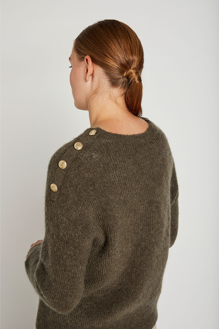 PBO Erida striktrøje KNITWEAR, HEAVY 567 Brown army