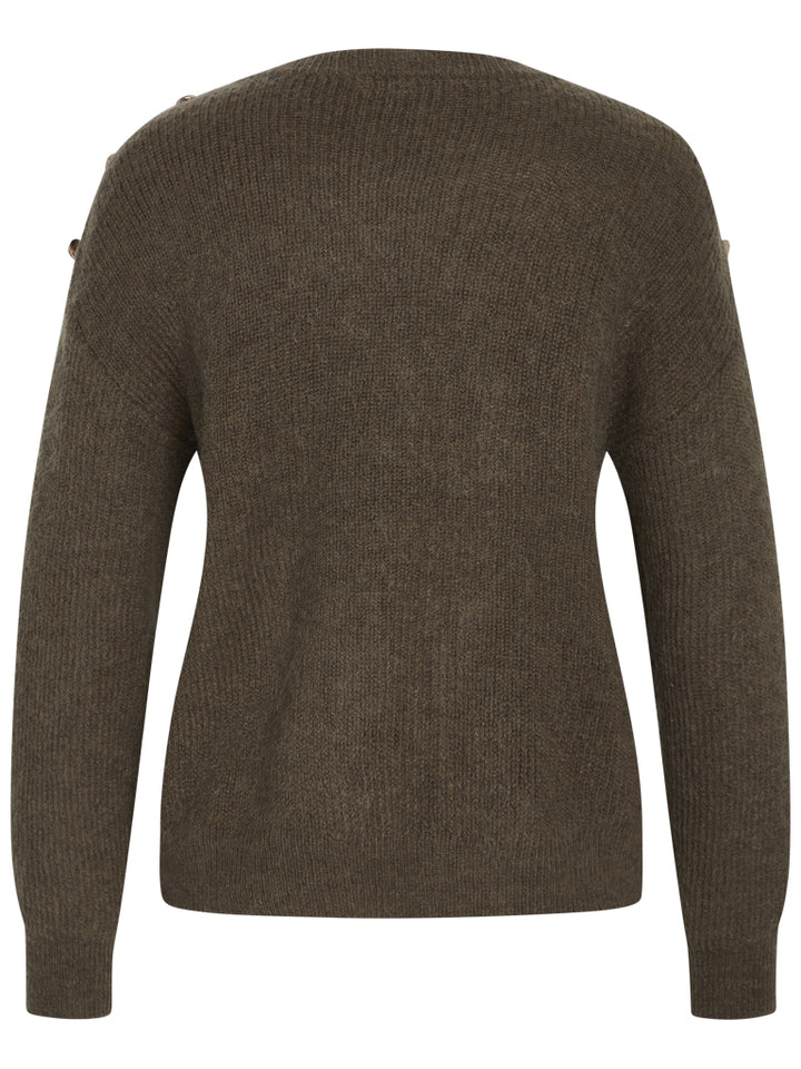 PBO Erida striktrøje KNITWEAR, HEAVY 567 Brown army