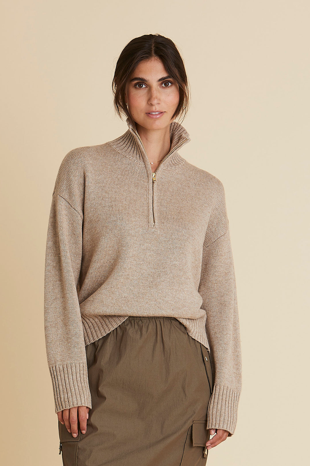 PBO Kaya striktrøje KNITWEAR, HEAVY 55 Sand melange