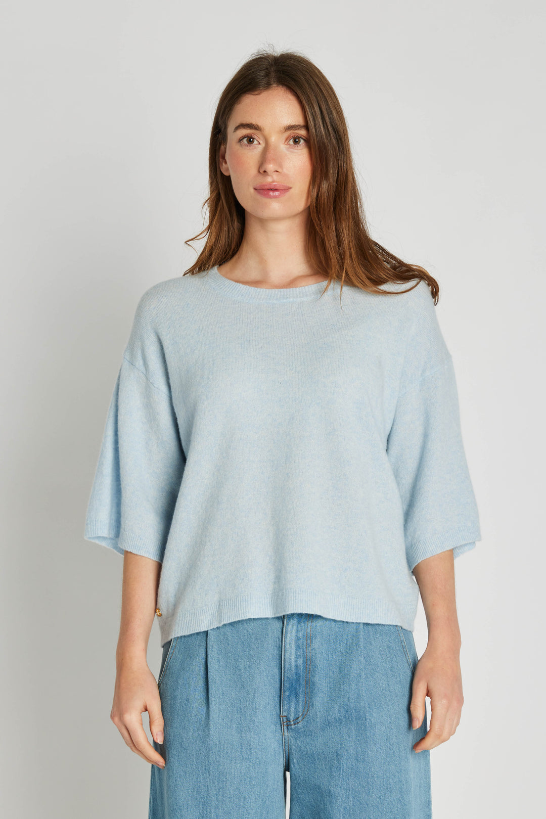 PBO Montero striktrøje KNITWEAR, HEAVY 265 Light blue melange