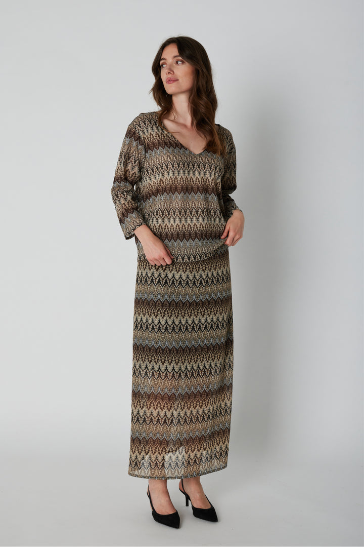PBO PBOAdella lang nederdel SKIRTS 100 Multi colour