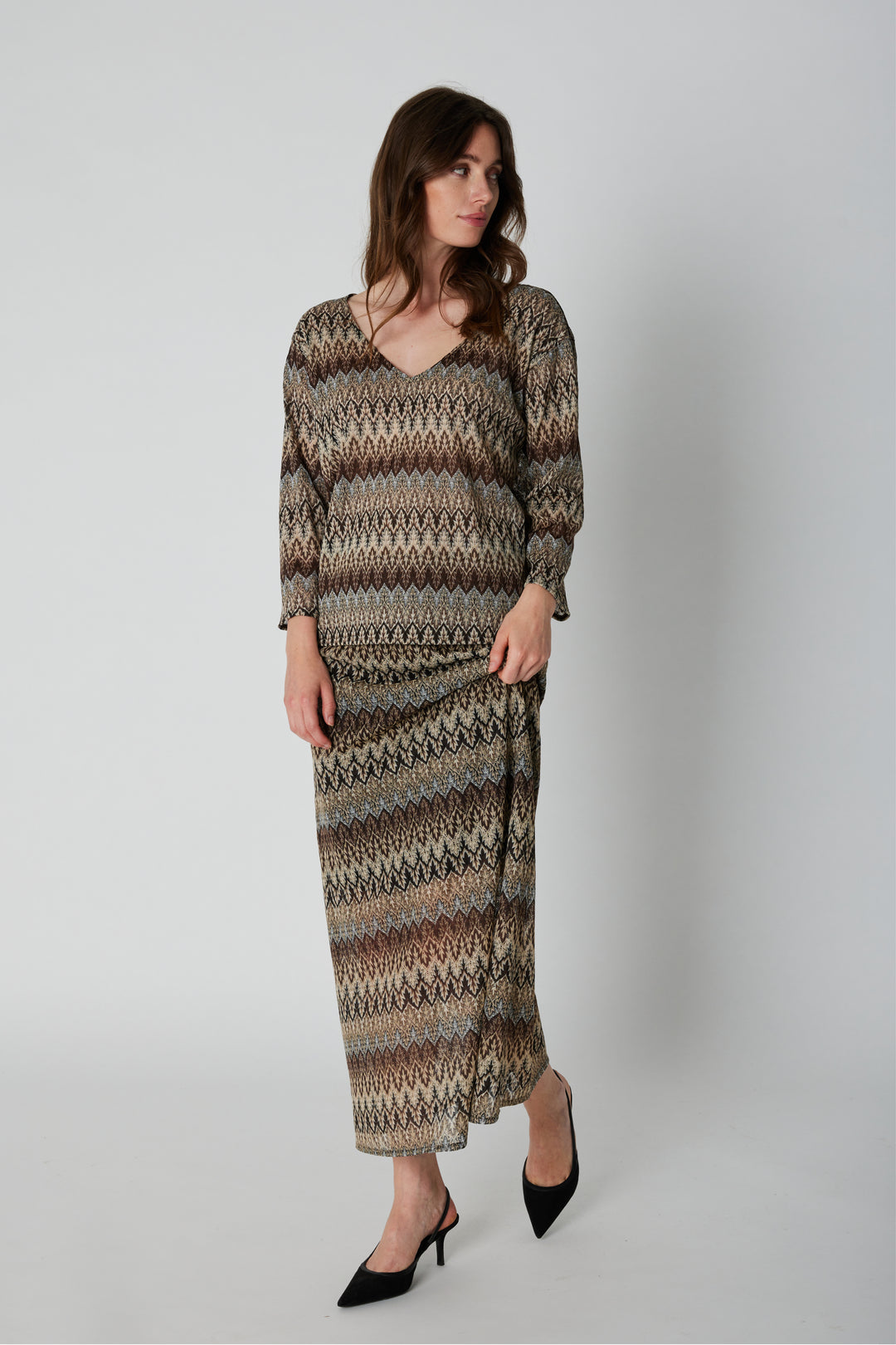 PBO PBOAdella lang nederdel SKIRTS 100 Multi colour