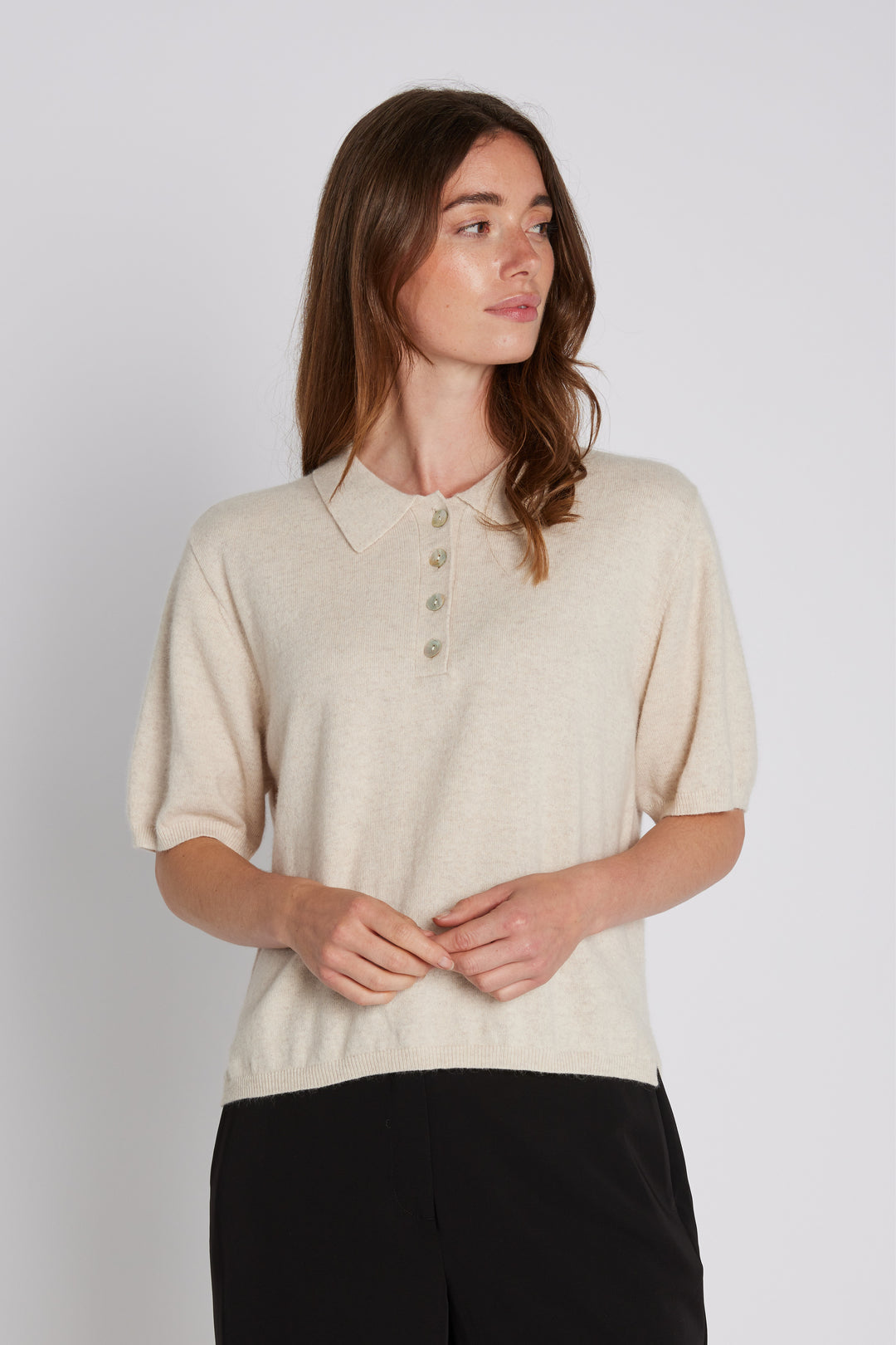 PBO PBOAfternoon strik T-shirt KNITWEAR 180 Off white melange