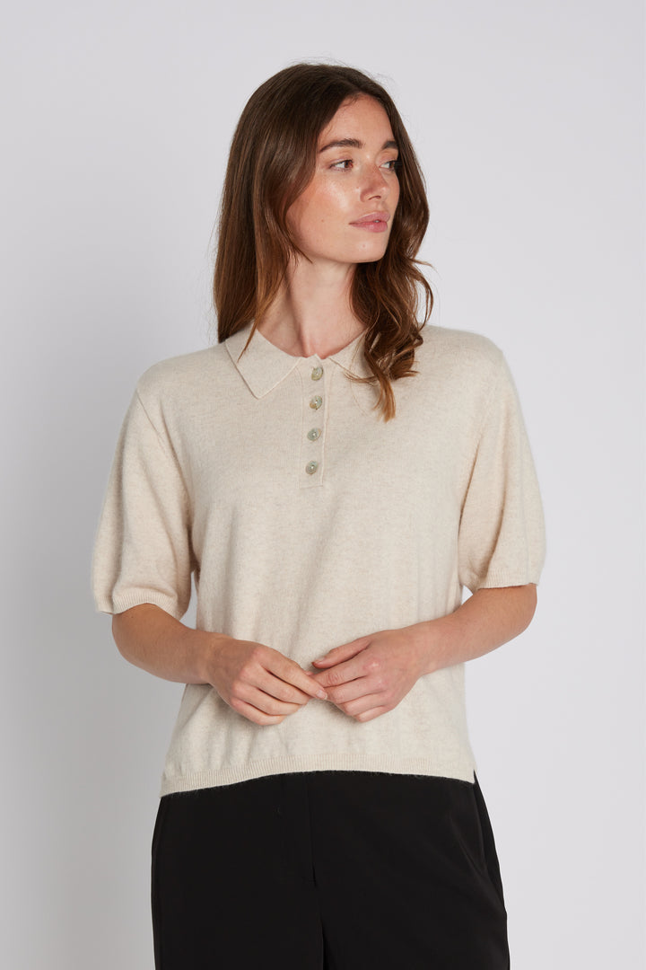 PBO PBOAfternoon strik T-shirt KNITWEAR 180 Off white melange