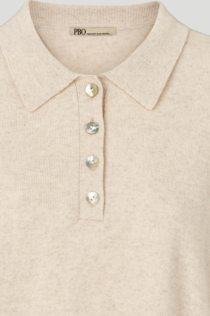 PBO PBOAfternoon strik T-shirt KNITWEAR 180 Off white melange