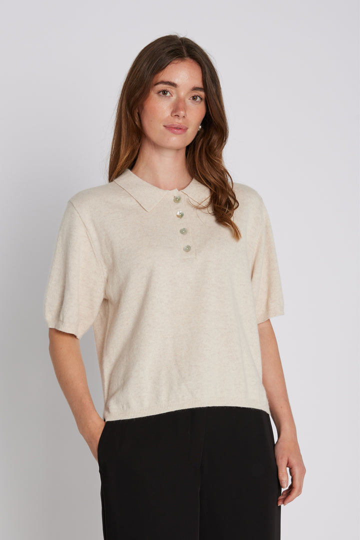 PBO PBOAfternoon strik T-shirt KNITWEAR 180 Off white melange