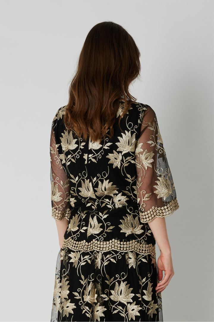 PBO PBOAila blouse BLOUSE 904 Black flower
