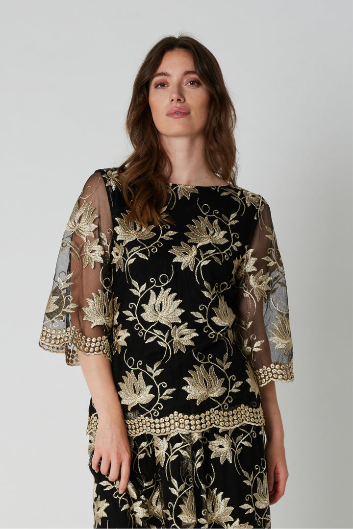 PBO PBOAila blouse BLOUSE 904 Black flower