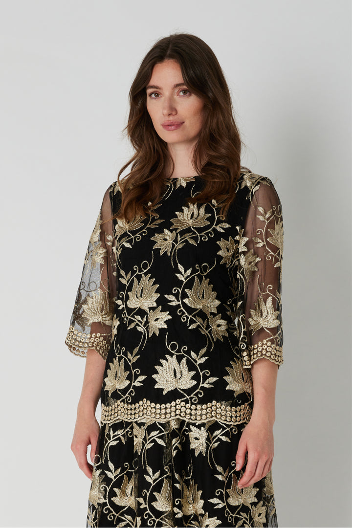PBO PBOAila blouse BLOUSE 904 Black flower