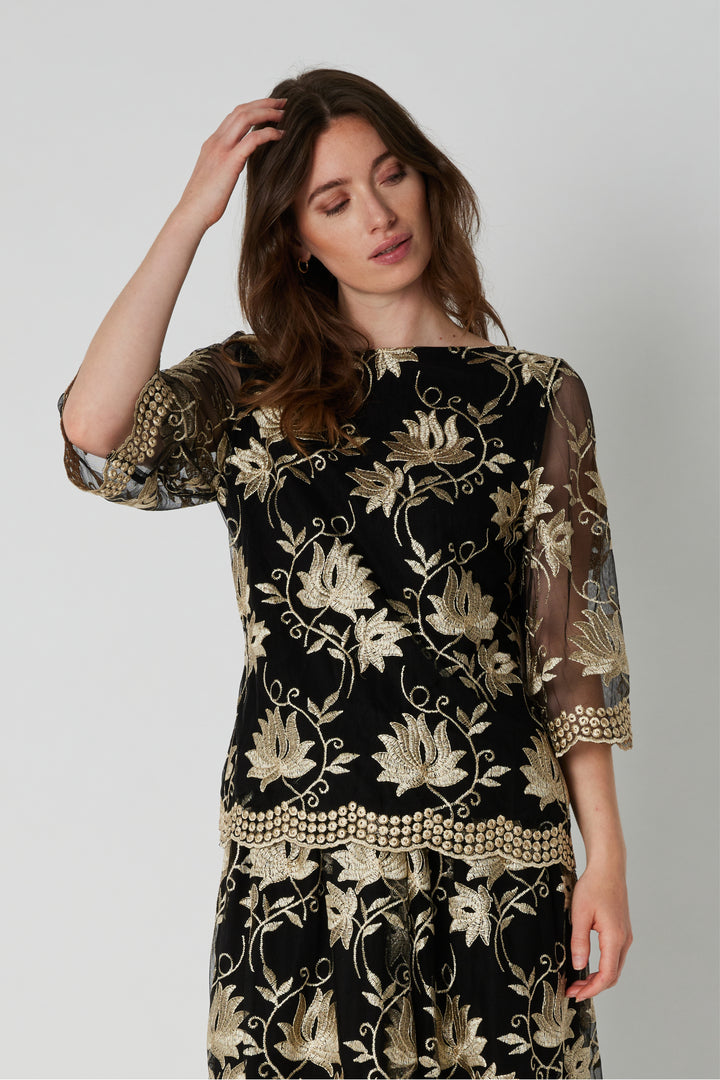 PBO PBOAila blouse BLOUSE 904 Black flower