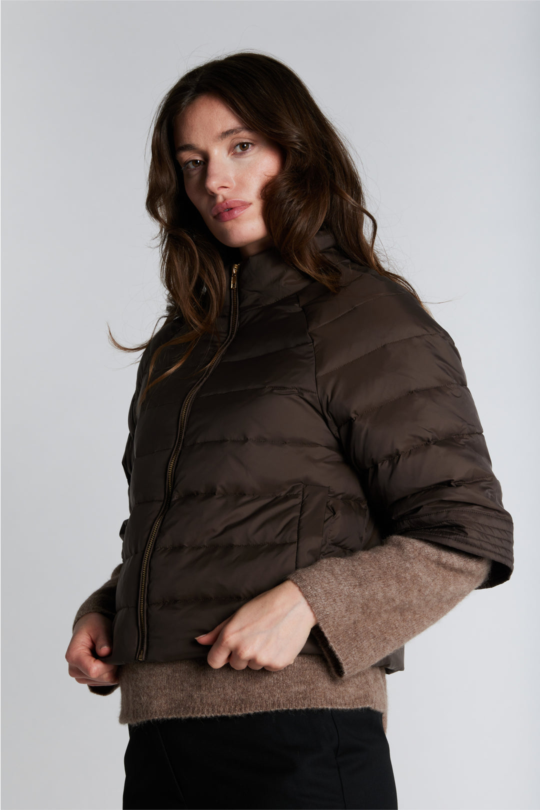 PBO PBOAlaska quiltet cape dunjakke OUTERWEAR 698 Smoke