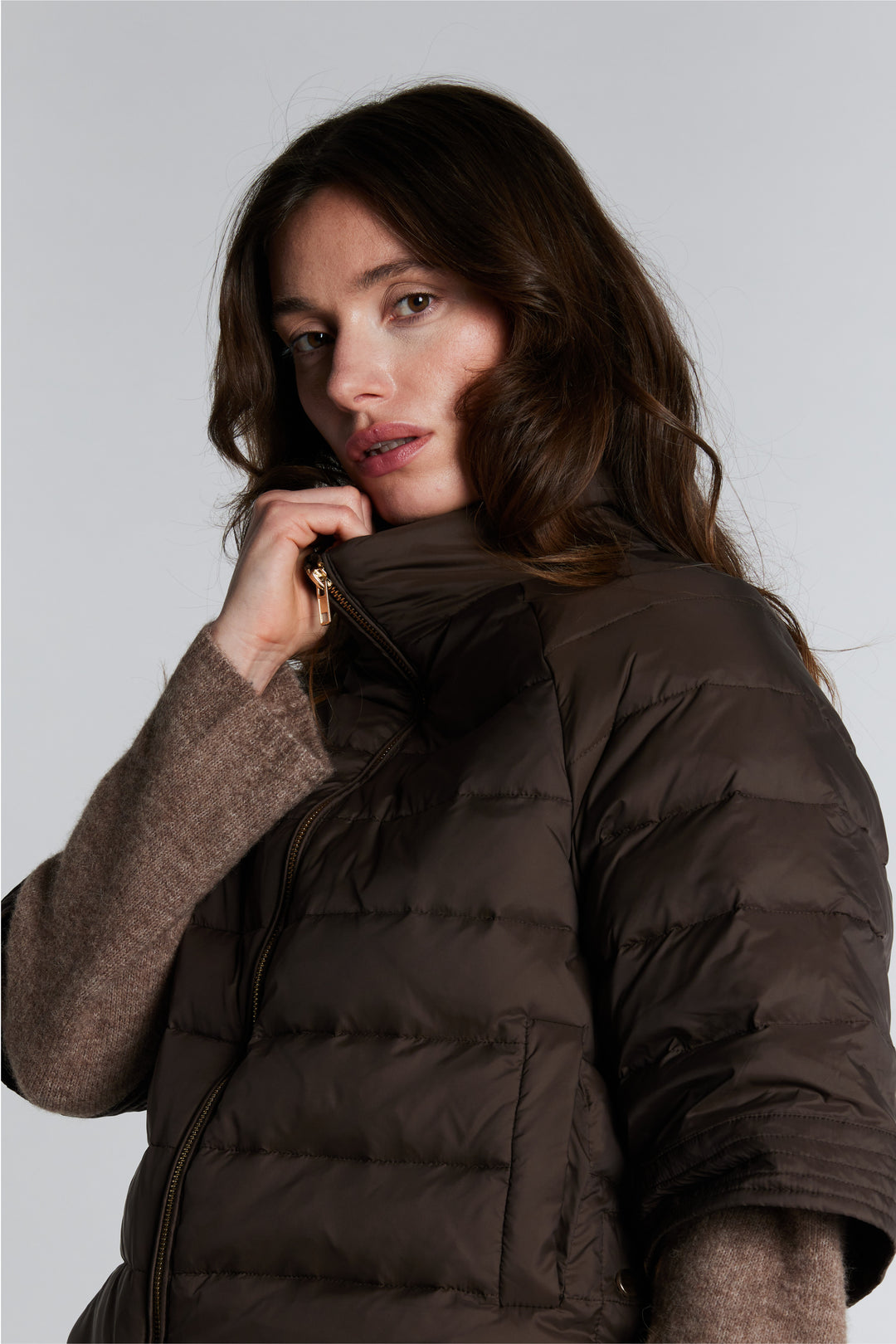 PBO PBOAlaska quiltet cape dunjakke OUTERWEAR 698 Smoke