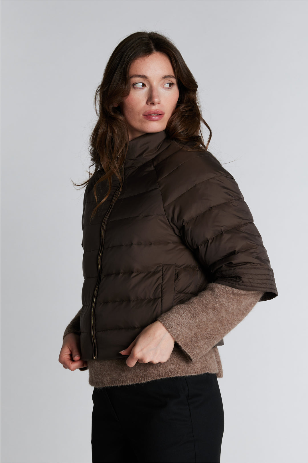 PBO PBOAlaska quiltet cape dunjakke OUTERWEAR 698 Smoke