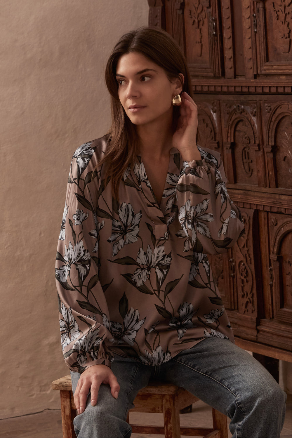 PBO PBOAlaso silkebluse SHIRTS 154 Sandstone