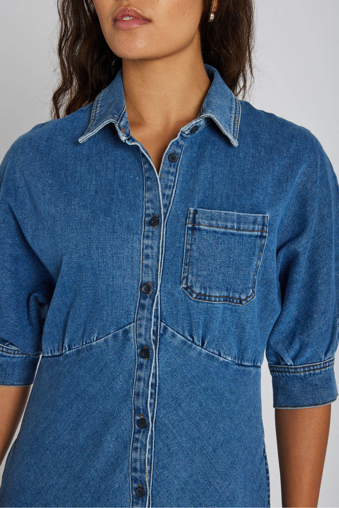 PBO PBOAlda kjole SHIRTS 200 Blue denim