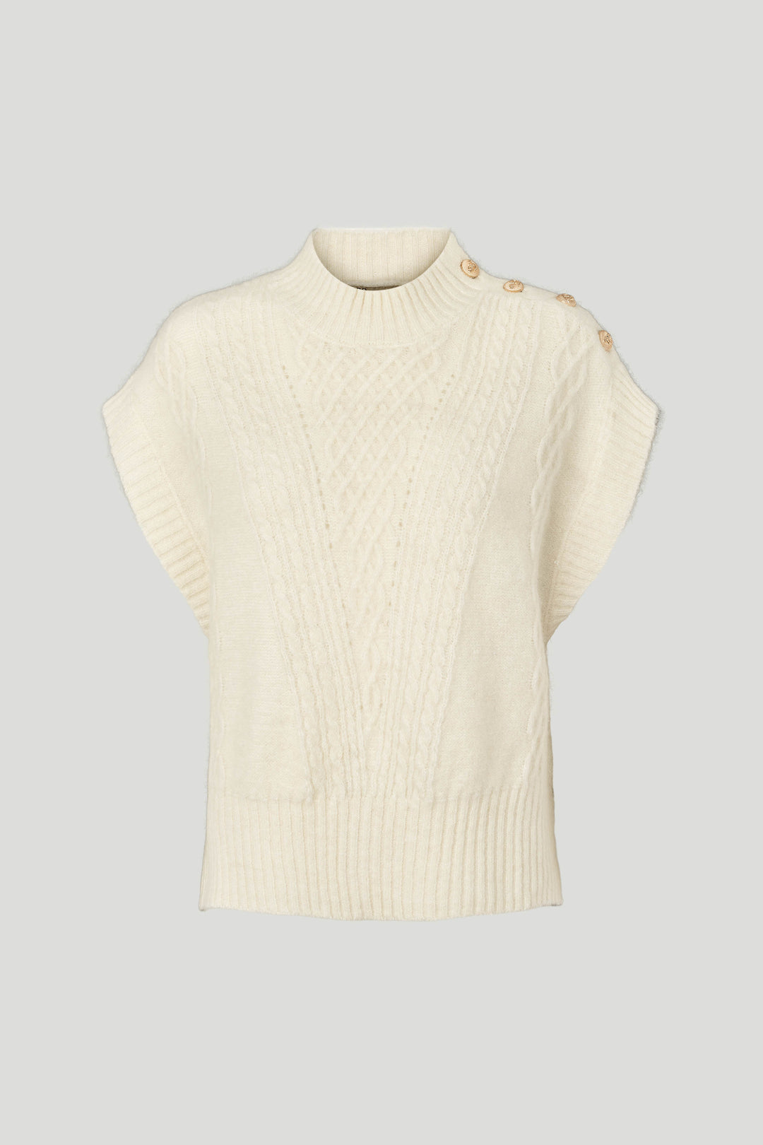 PBO PBOAlino strikvest KNITWEAR, HEAVY 03 Ecru