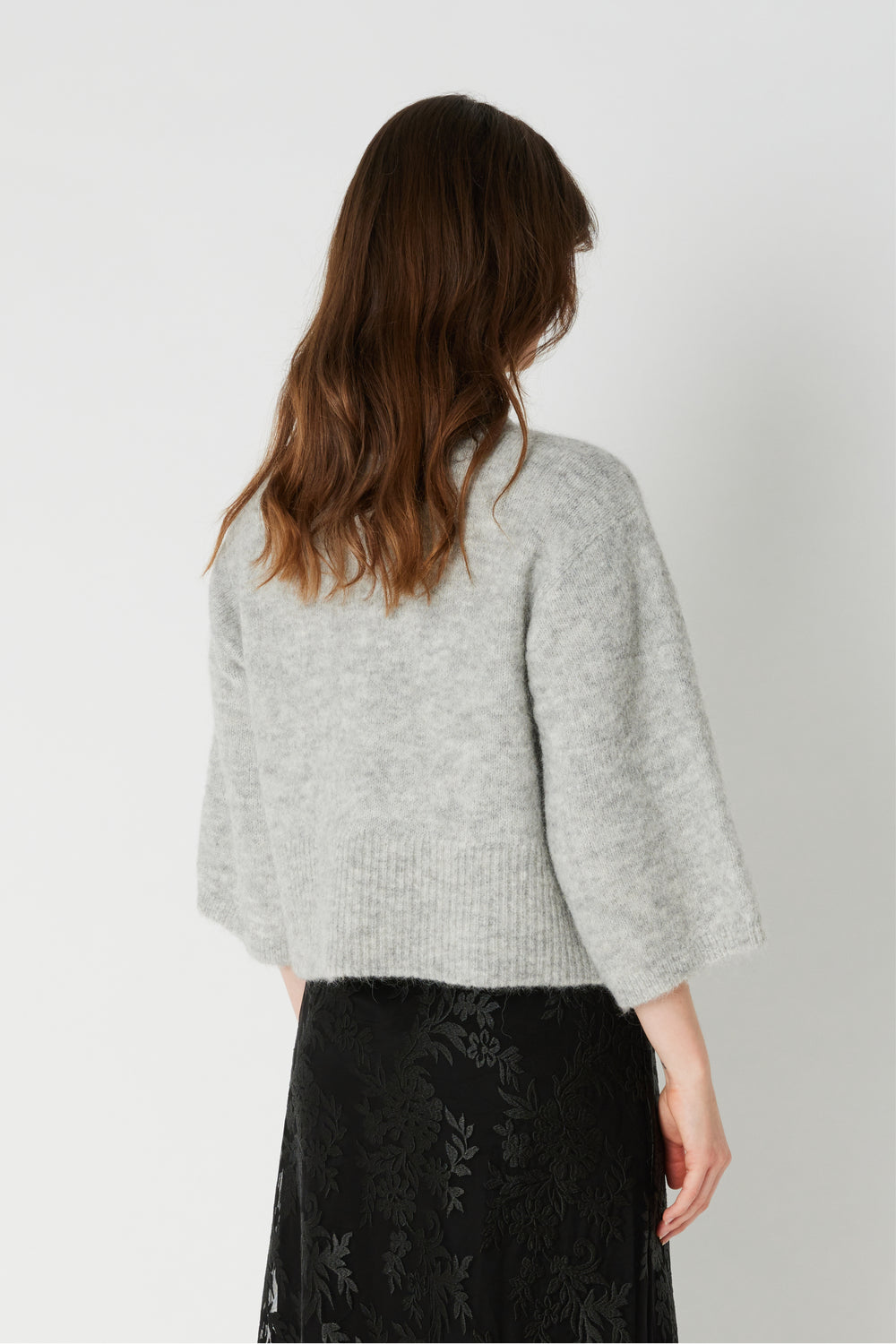 PBO PBOAndrea strikcardigan KNITWEAR 17 Grey melange