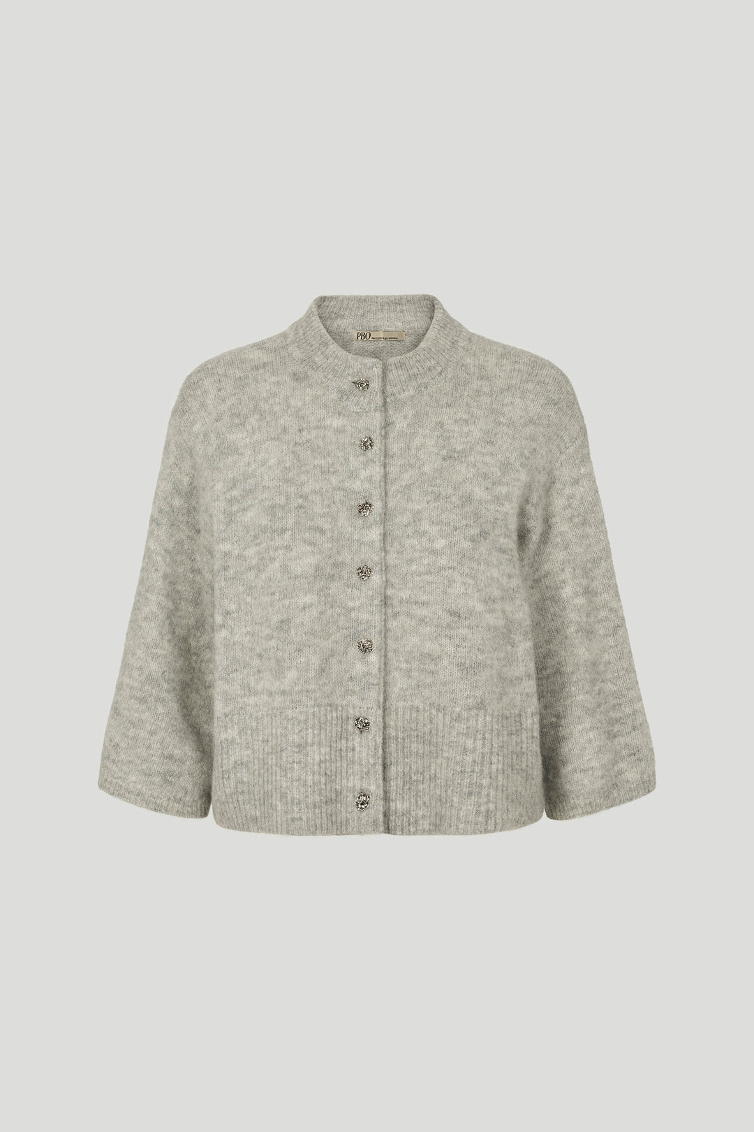 PBO PBOAndrea strikcardigan KNITWEAR 17 Grey melange