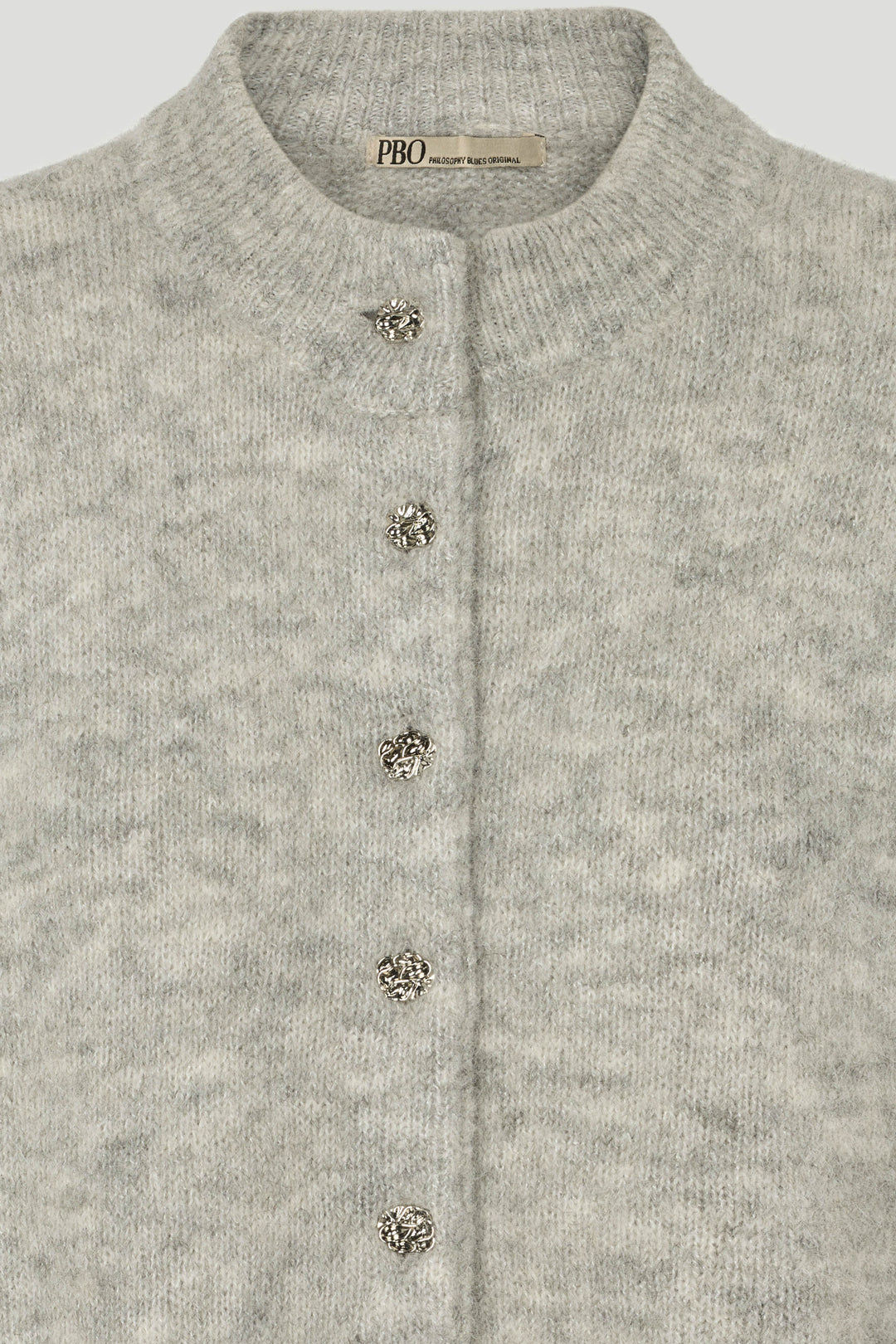 PBO PBOAndrea strikcardigan KNITWEAR 17 Grey melange