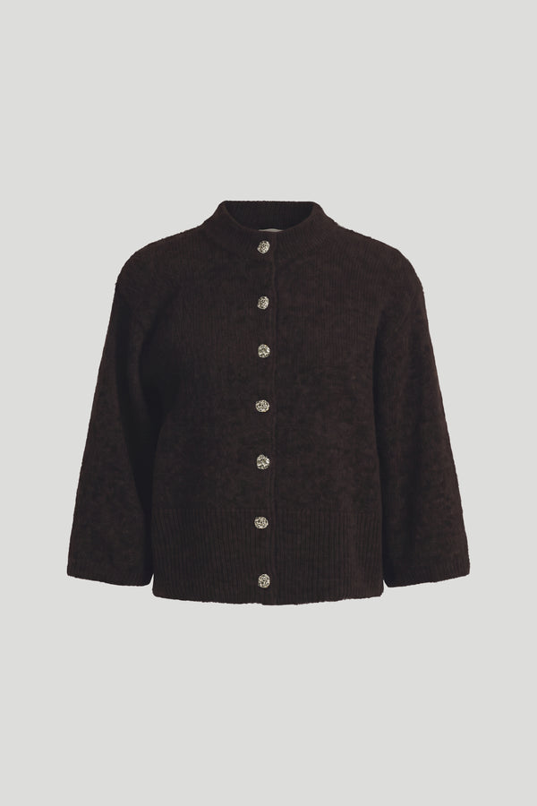PBOAndrea strikcardigan - Chocolate