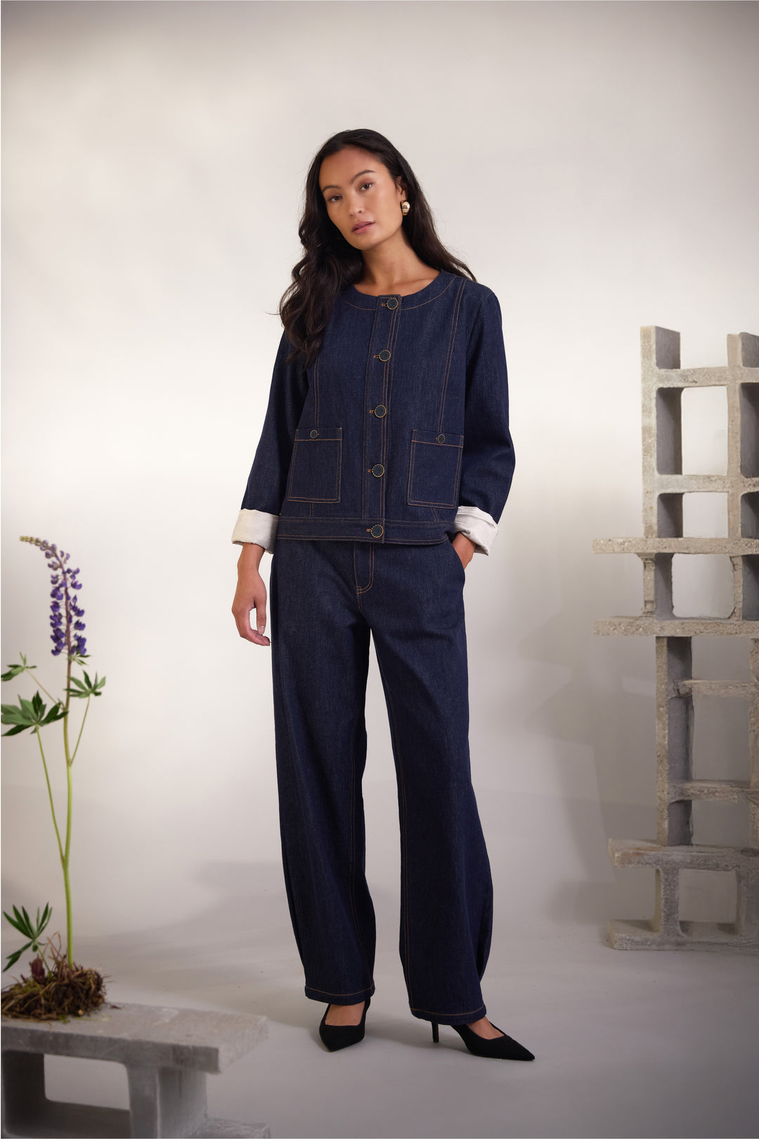 PBO PBOAnera jeans TROUSERS 253 Dark denim