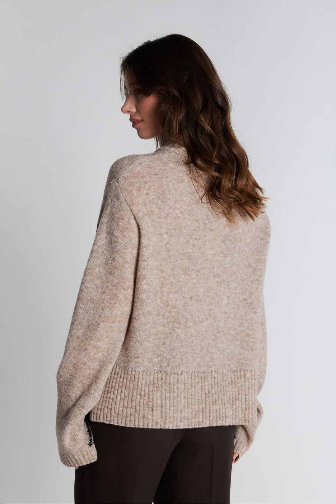 PBO PBOAnomi striktrøje KNITWEAR 839 Salt/Pepper