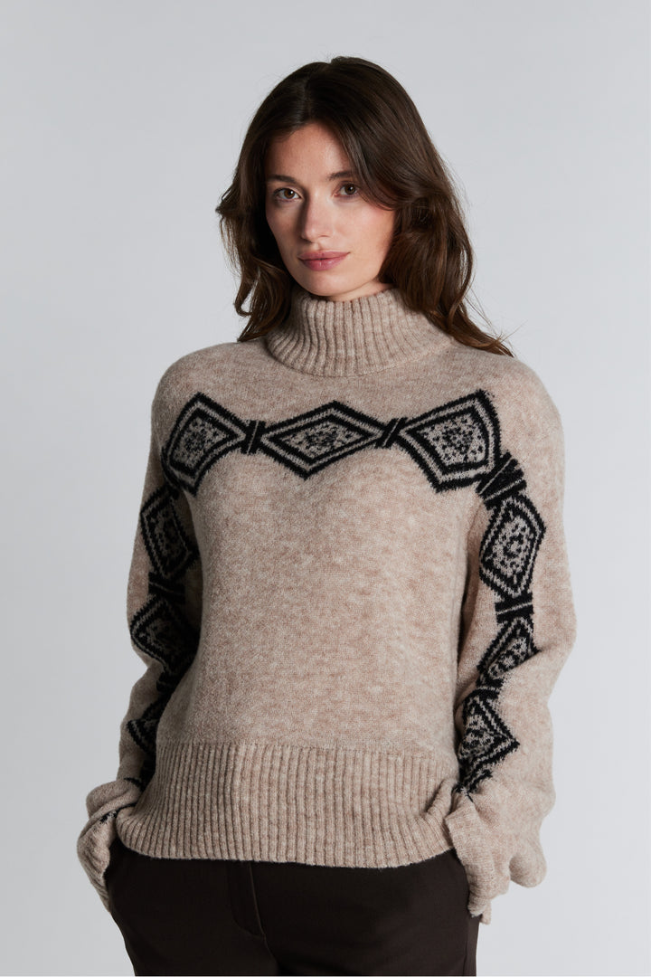 PBO PBOAnomi striktrøje KNITWEAR 839 Salt/Pepper