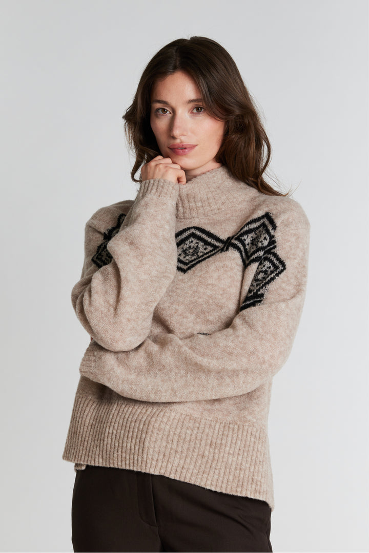 PBO PBOAnomi striktrøje KNITWEAR 839 Salt/Pepper