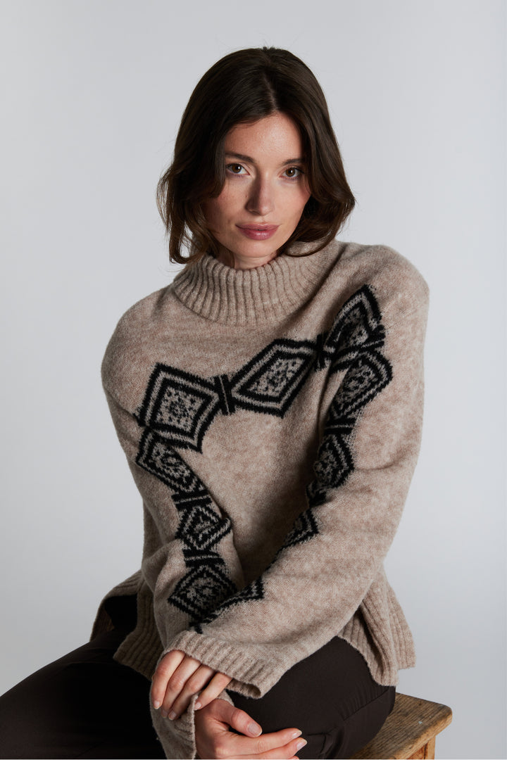 PBO PBOAnomi striktrøje KNITWEAR 839 Salt/Pepper