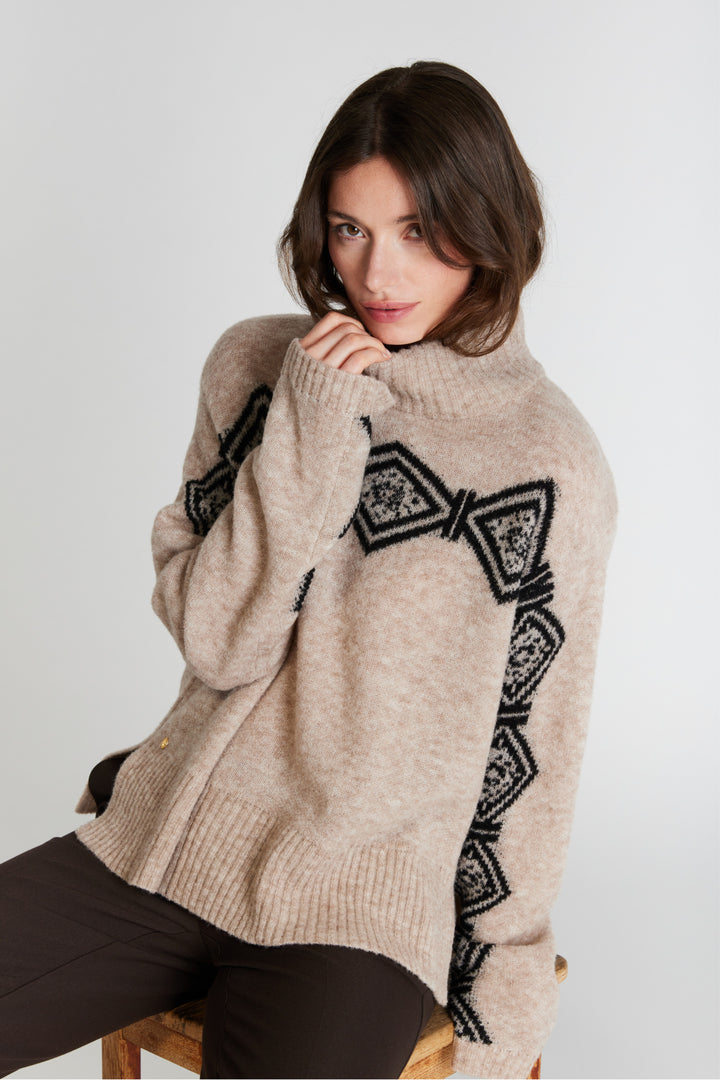 PBO PBOAnomi striktrøje KNITWEAR 839 Salt/Pepper