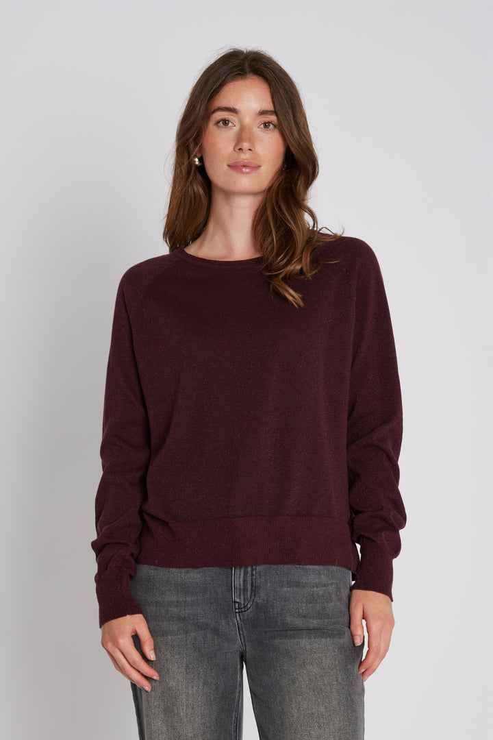 PBO PBOBekka striktrøje KNITWEAR, LIGHT 63 Deep bordeaux