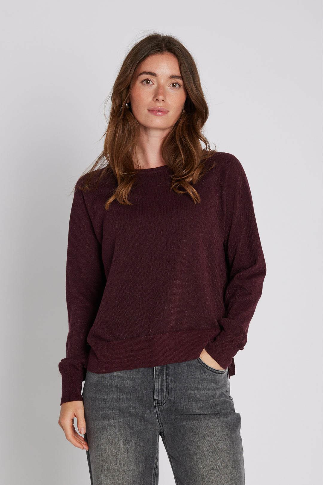 PBO PBOBekka striktrøje KNITWEAR, LIGHT 63 Deep bordeaux