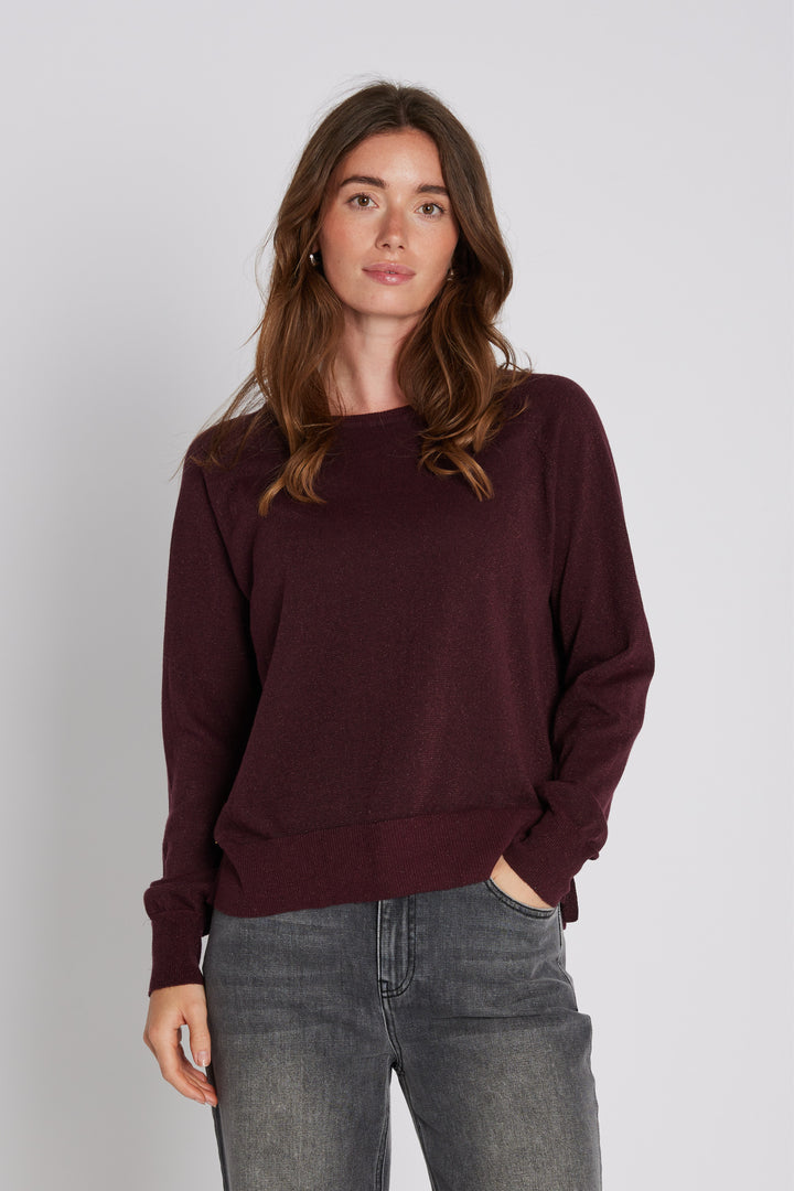 PBO PBOBekka striktrøje KNITWEAR, LIGHT 63 Deep bordeaux