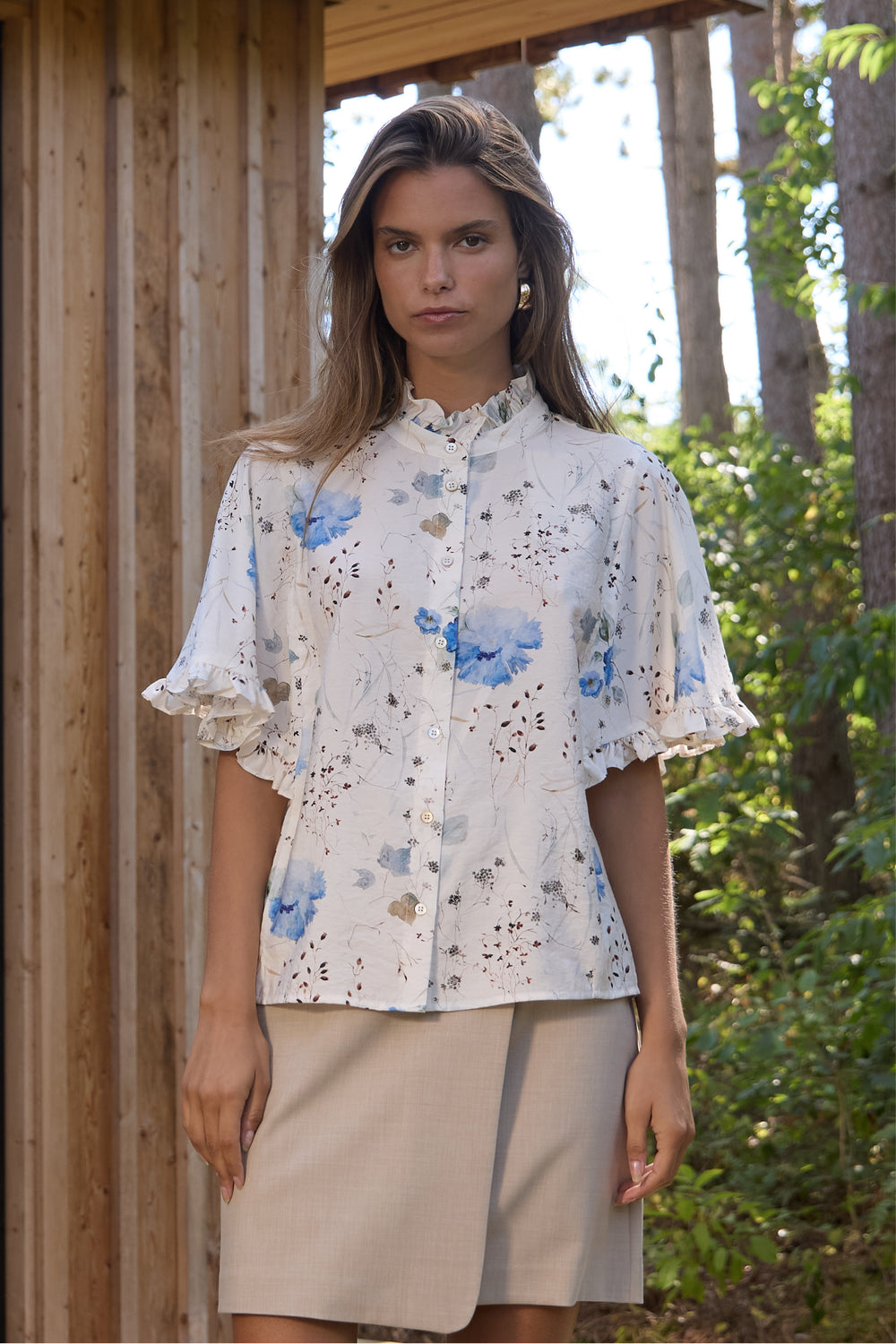 PBO PBODiversity skjorte SHIRTS 842 Light flower