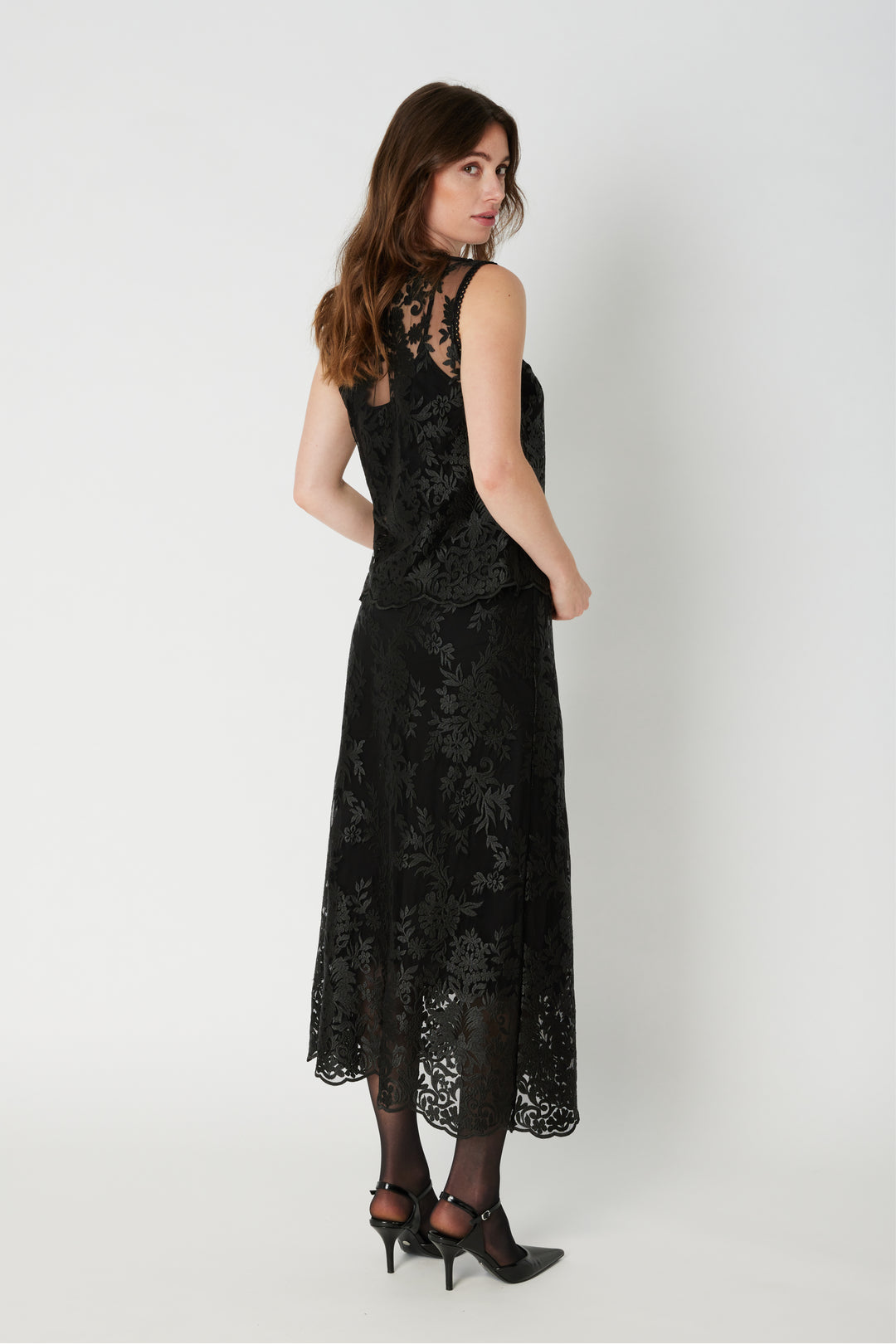 PBO PBOEllo blonde lang nederdel SKIRTS Sort
