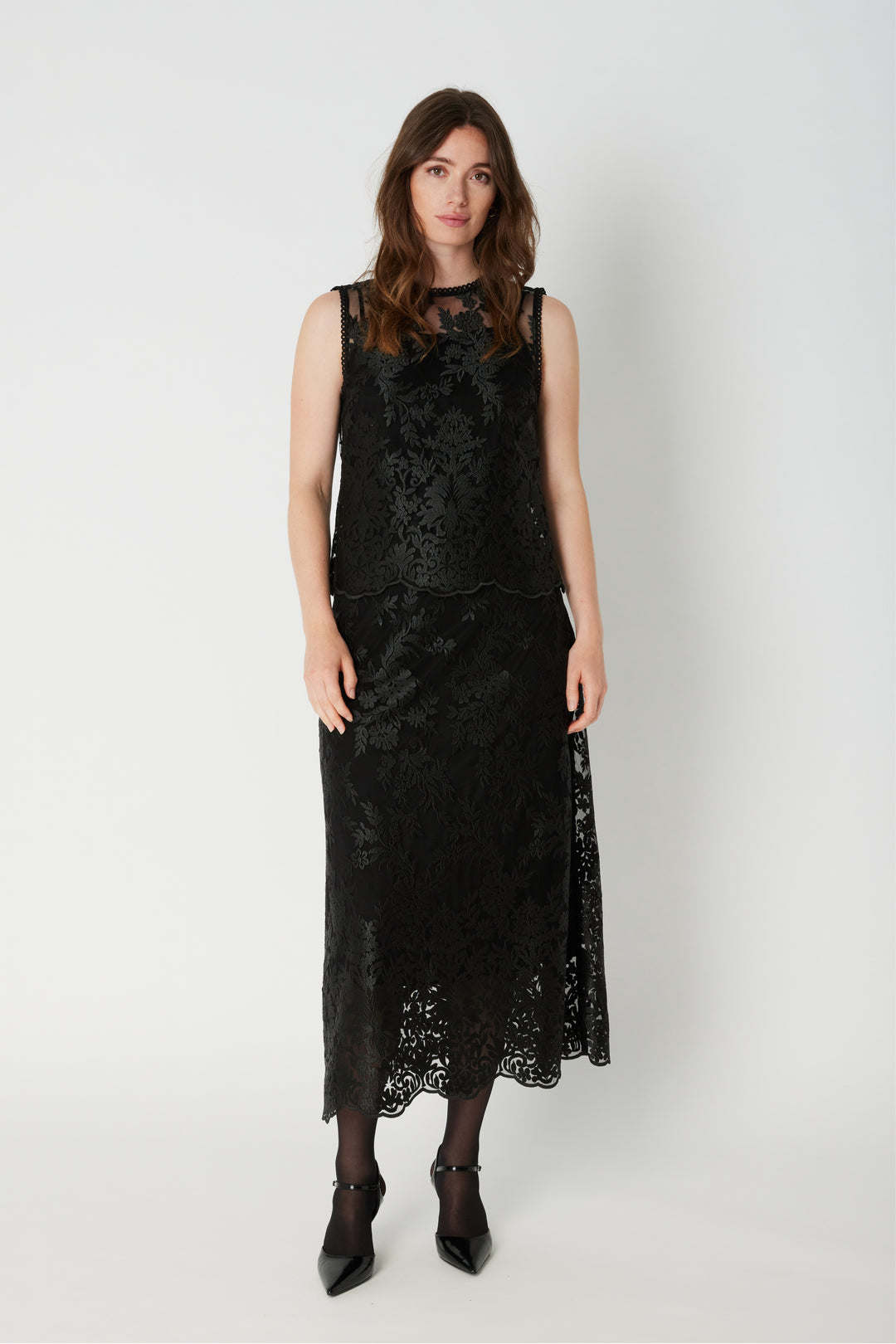 PBO PBOEllo blonde lang nederdel SKIRTS Sort