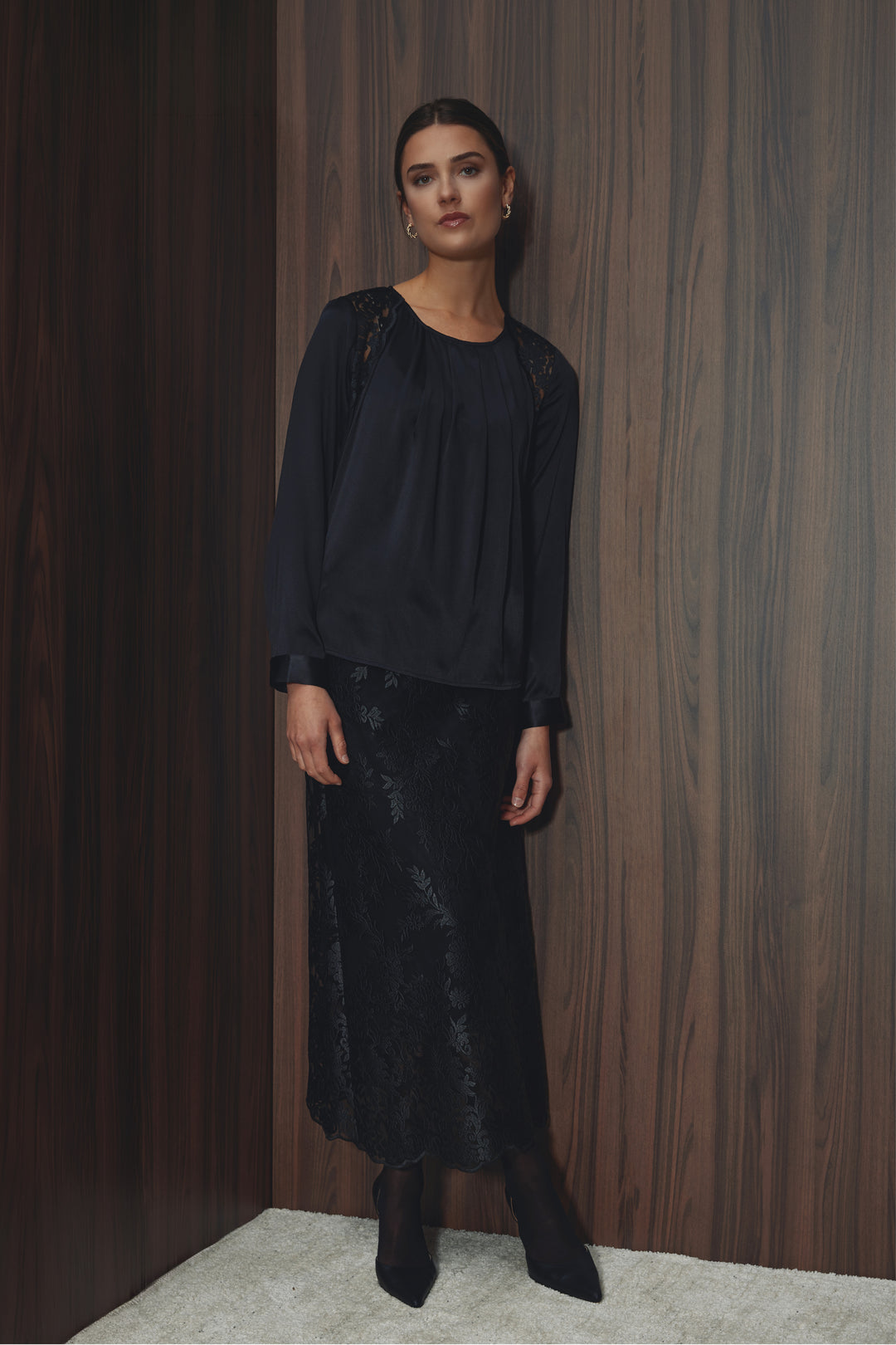 PBO PBOEllo blonde lang nederdel SKIRTS Sort