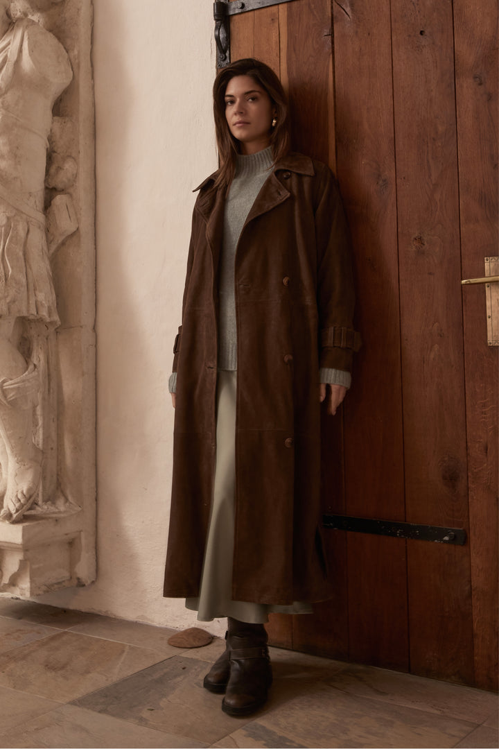 PBO PBOElva ruskind lang trenchcoat OUTERWEAR 698 Smoke