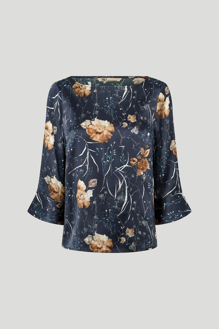 PBO PBOEtta silkebluse BLOUSE 837 Dark flower