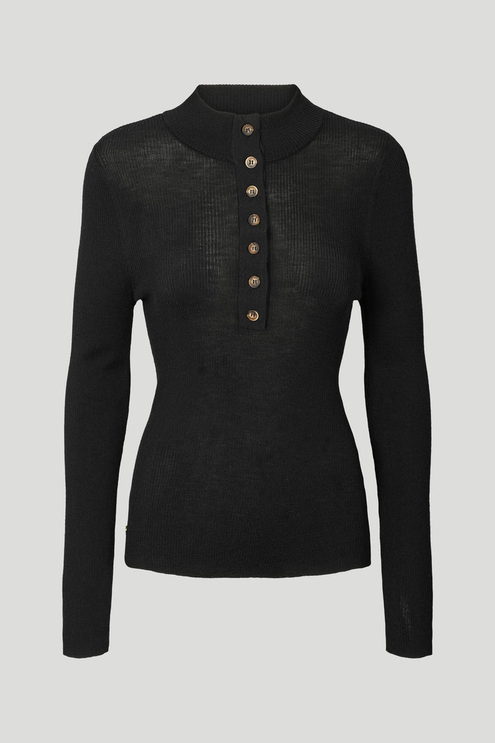 PBO PBOFreesia strikbluse KNITWEAR Sort
