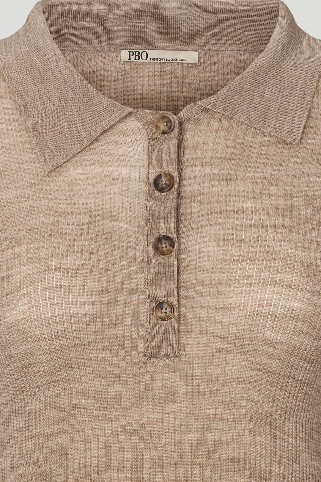PBO PBOFreesia strikpolo KNITWEAR, LIGHT 55 Sand melange