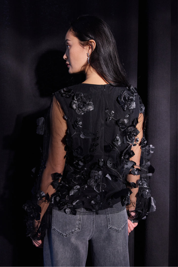 PBO PBOGiron bluse BLOUSE Sort