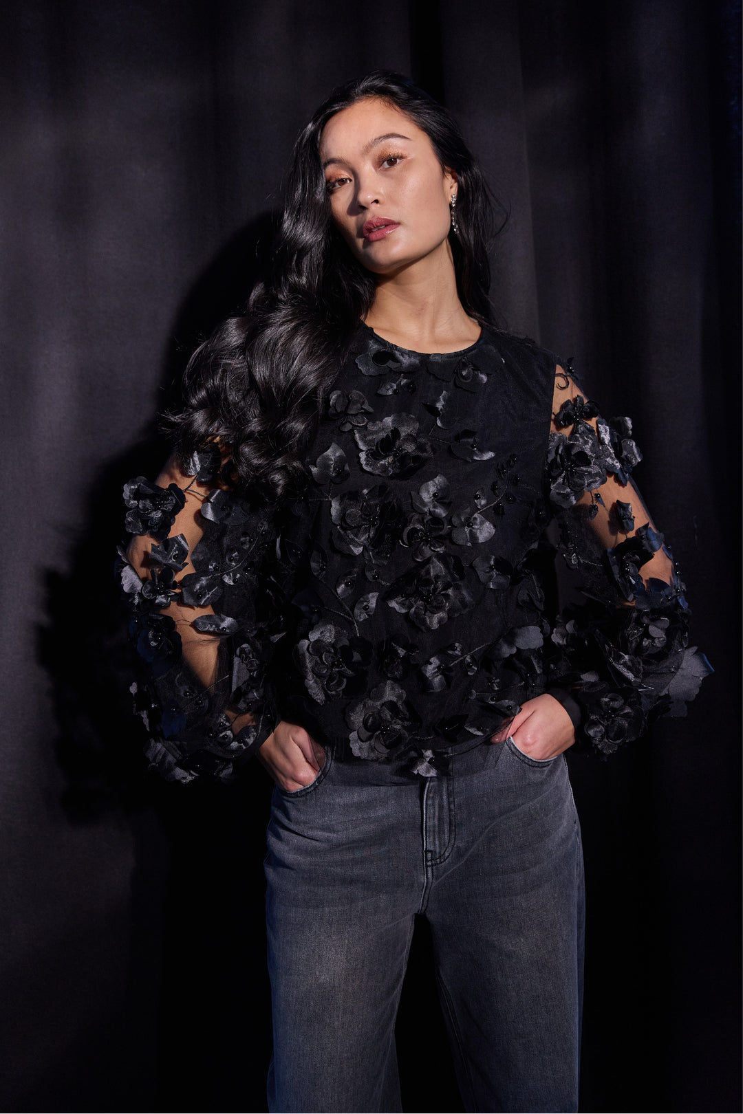 PBO PBOGiron bluse BLOUSE Sort