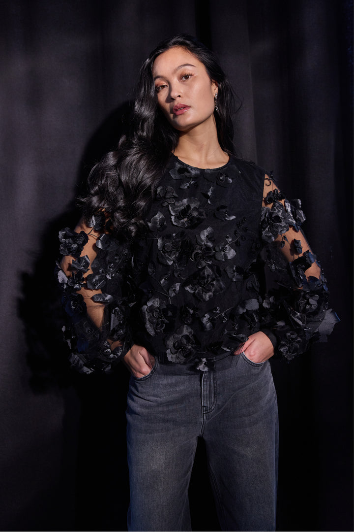 PBO PBOGiron bluse BLOUSE Sort